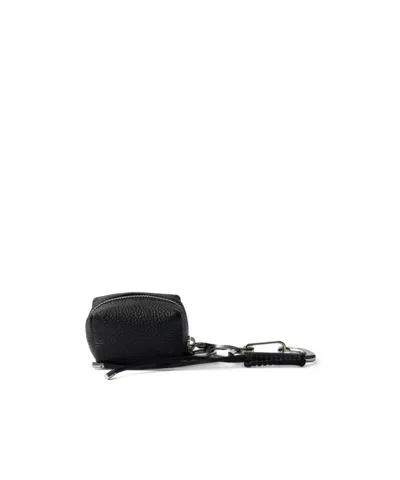 Prada Leather Bag Charm In Black