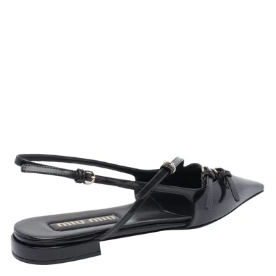 Miu Miu Slingback Ballerinas With Buckles In Black