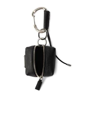 Prada Leather Bag Charm In Black
