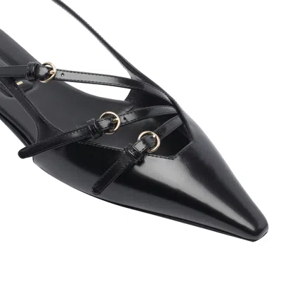 Miu Miu Slingback Ballerinas With Buckles In Black