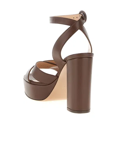 Gianvito Rossi "sabrina" Open Toe Platform Sandals In Brown