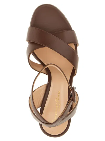 Gianvito Rossi "sabrina" Open Toe Platform Sandals In Brown