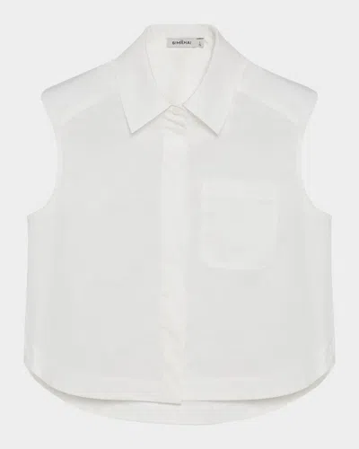 Simkhai Winslow Sleeveless Collared Shirt In White