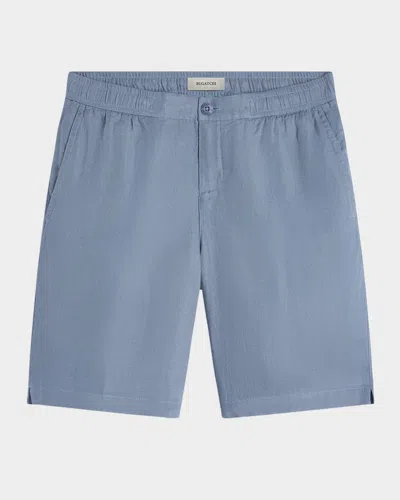 Bugatchi Trent Drawstring Linen Shorts In Blue