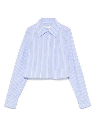 Frame Modern Collar Shirt In Oxford Blue Multi