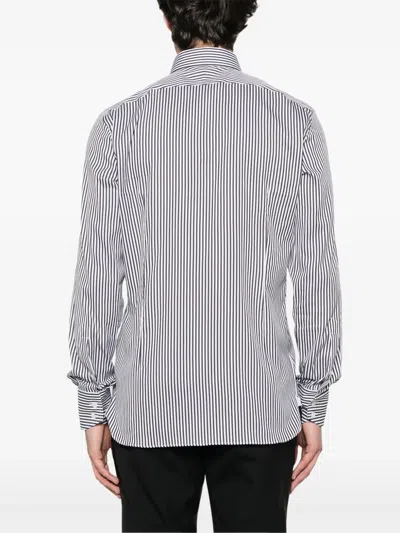 Tom Ford Striped Pattern Button-down Collar Long Sleeves Shirt In Multi