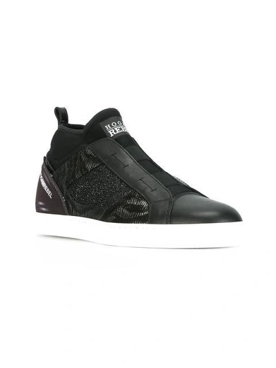Shop Hogan Rebel Slip-on Sneakers In Black
