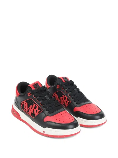 Amiri Low Top Sneakers With Round Toe And Perforated Patch In Black