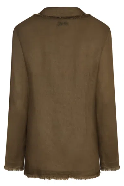 P.a.r.o.s.h Parosh Beach Linen Jacket In Brown