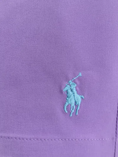 Polo Ralph Lauren Nylon Swim Trunk With Logo Embroidery In Purple