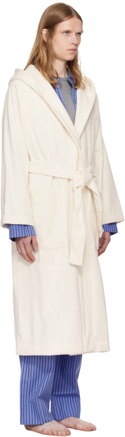 Tekla Off-white Terry Hooded Bathrobe In Neutral