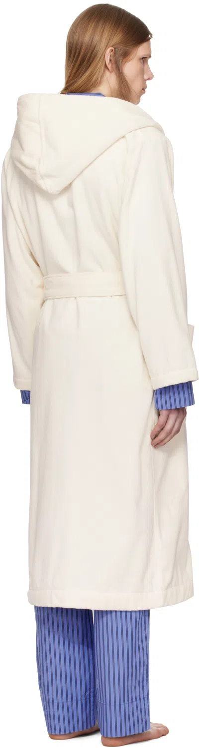 Tekla Off-white Terry Hooded Bathrobe In Neutral