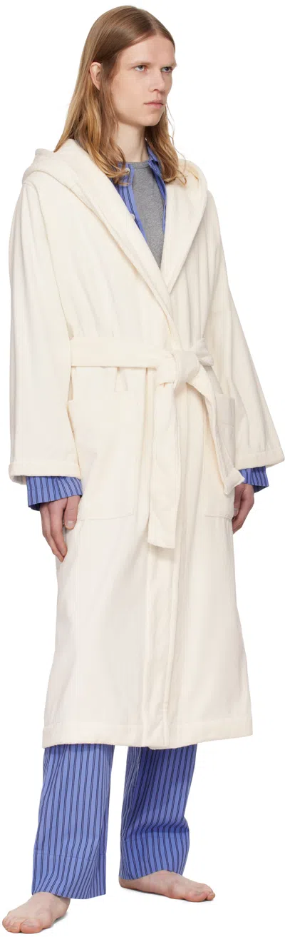 Tekla Off-white Terry Hooded Bathrobe In Neutral