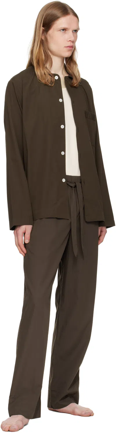 Tekla Brown Drawstring Pyjama Pants