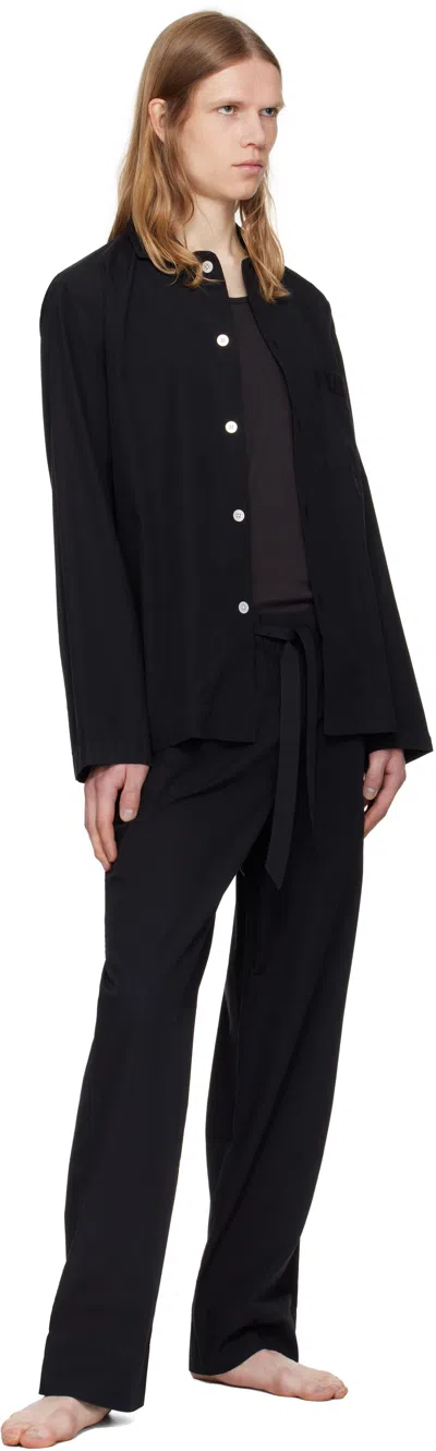 Tekla Black Drawstring Pyjama Pants In Black