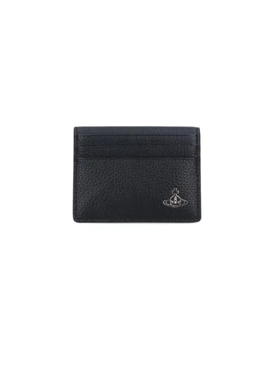 Vivienne Westwood Black Logo-plaque Faux-leather Cardholder