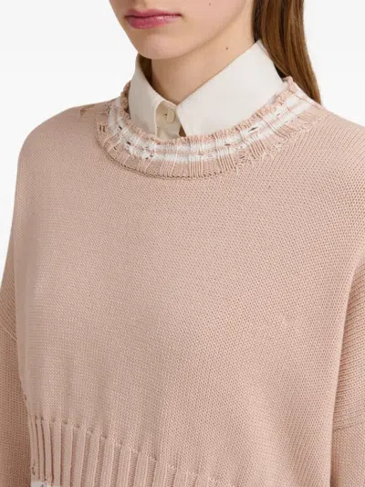 Marni Crop Crew Neck Sweater In Neutral
