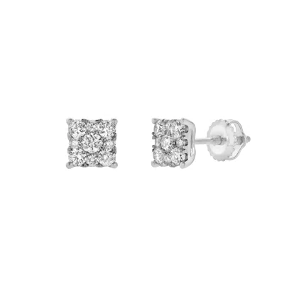 Luvmyjewelry Nova 14k Gold Cluster Lab Grown Diamond Unisex Earrings - 0.25 Cts