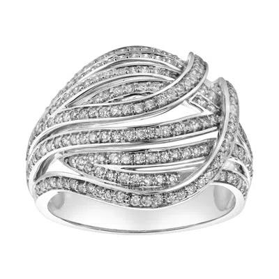 Luvmyjewelry Marina 14k Gold Round Diamond Studded Dome Ring - 0.84cts