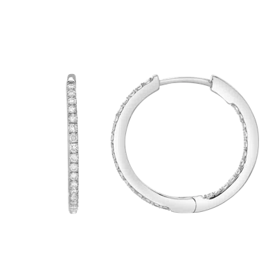 Luvmyjewelry Everbloom Sleek Inside Out Diamond Set Hoop Earrings In 14k Gold In Multi