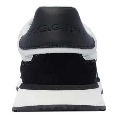 Dolce & Gabbana Multicolor Mesh And Split Leather Cushion Sneakers In Black