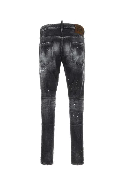 Dsquared2 Slim Fit Distressed Black Jeans With Edgy Detailing