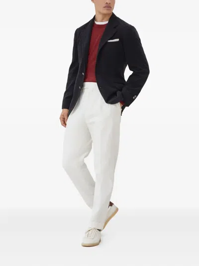 Brunello Cucinelli Cashmere Crew Neck Sweater In Red