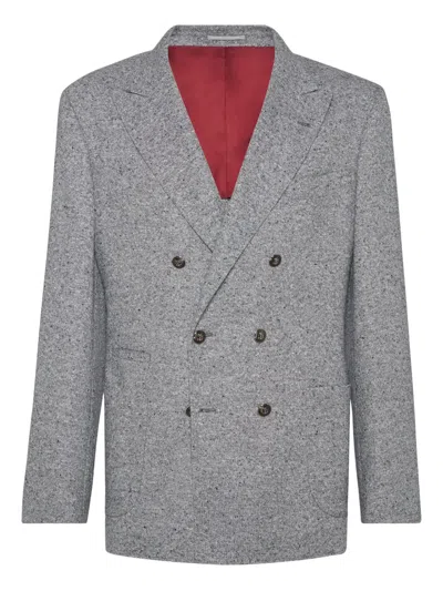 Brunello Cucinelli Men Suit-type Jacket In Gray