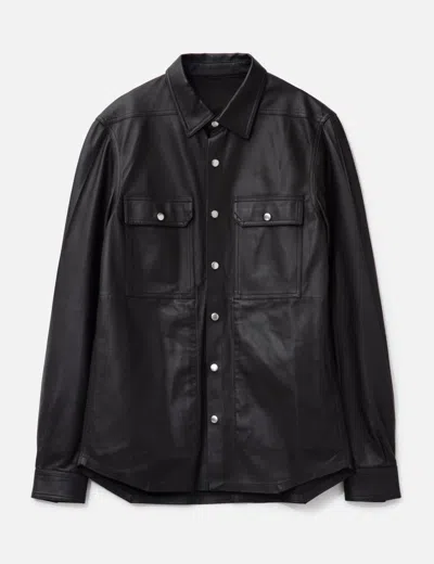 Rick Owens Black Jacket With Patch Pockets On The Chest In Cotton Blend Man