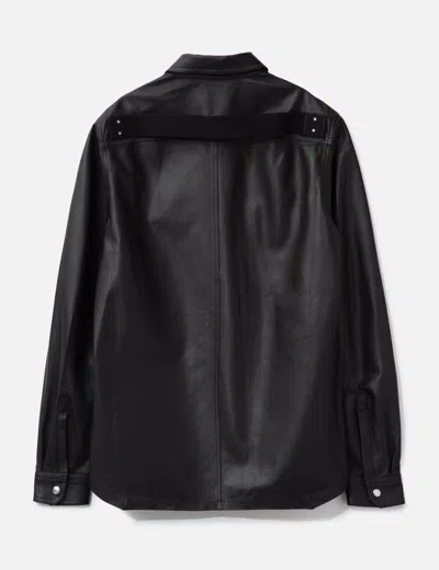 Rick Owens Black Jacket With Patch Pockets On The Chest In Cotton Blend Man