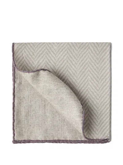 Brunello Cucinelli Silk Chevron Pocket Square