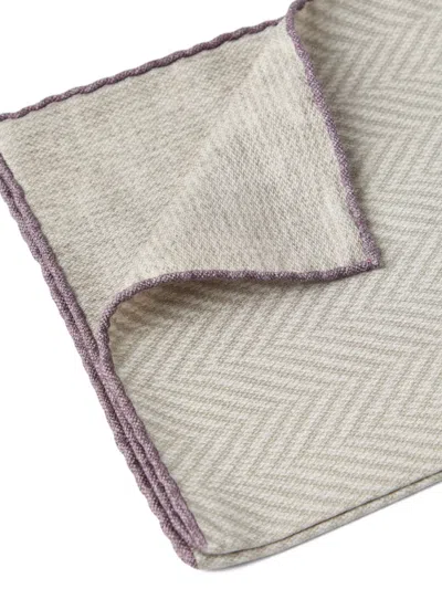 Brunello Cucinelli Silk Chevron Pocket Square