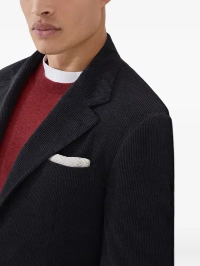 Brunello Cucinelli Silk Chevron Pocket Square