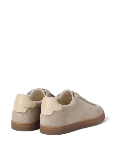 Brunello Cucinelli Beige Lace Up Sneakers In Multi