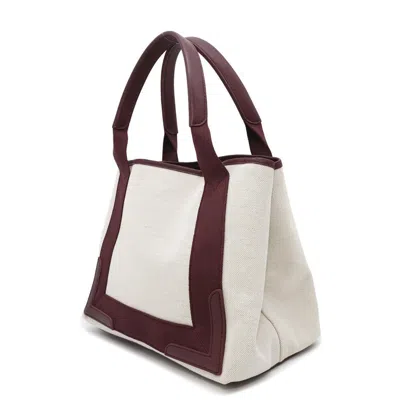 Pre-owned Balenciaga Bordeaux Canvas Leather Tote Bag ()