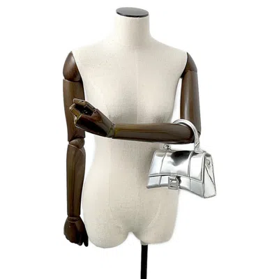 Pre-owned Balenciaga Silver Patent Leather Handbag Shoulder Bag ()