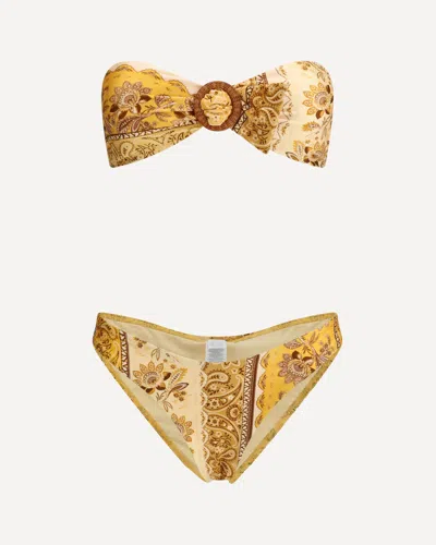 Zimmermann Lucky Printed Strapless Bikini