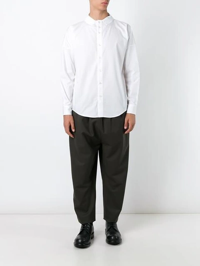 Shop Lucio Vanotti Spread Collar Shirt - White