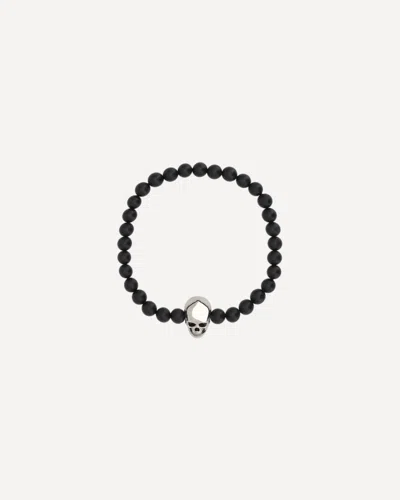 Alexander Mcqueen Skull Beaded Elastic Bracelet