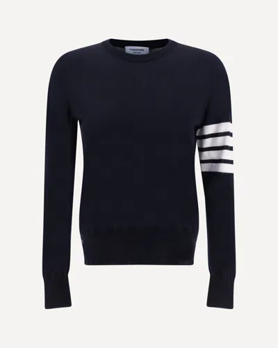 Thom Browne Crewneck Wool Sweater With Signature Stripes