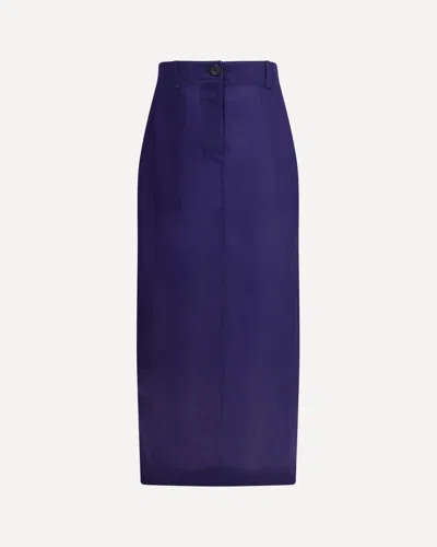 Khaite Lucian Pleated Silk-organza Maxi Skirt In Amethyst