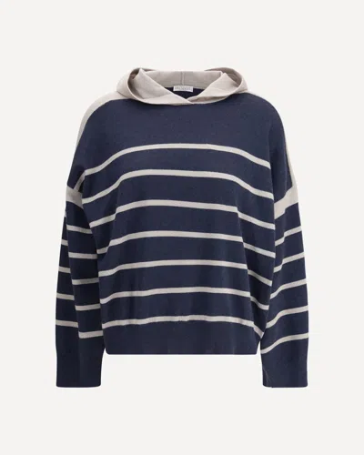 Brunello Cucinelli Hooded Sweater In Blue