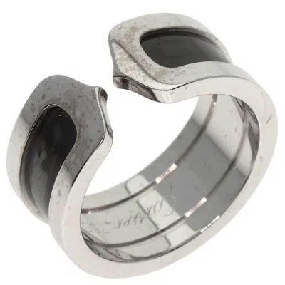 Pre-owned Cartier Black White Gold White Gold (18k) Band Ring ()