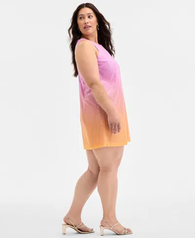 On 34th Plus Size Ombre Sleeveless Sequin Shift Dress, Exclusively At Macy's In Gold