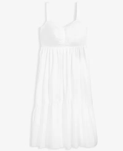 On 34th Women's Cotton Poplin Shirred Midi Dress, Exclusively At Macy's In White