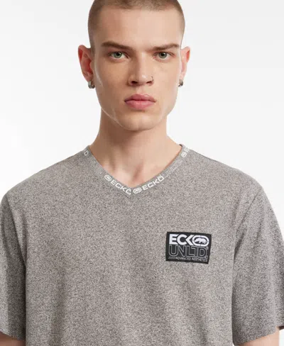 Ecko Unltd Chest Label V-neck Tee In Gray