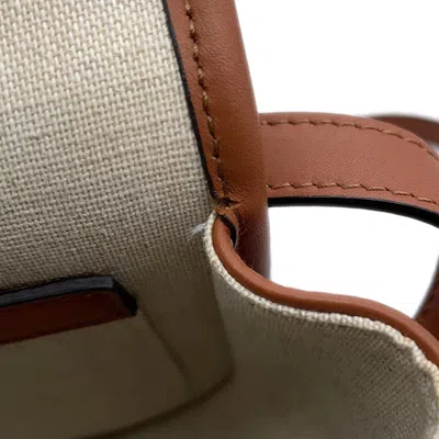 Pre-owned Celine Blue Brown White Canvas Leather Shoulder Bag ()