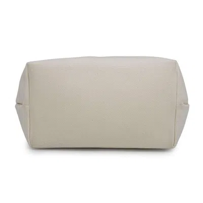 Pre-owned Celine Brown White Canvas Leather Tote Bag ()