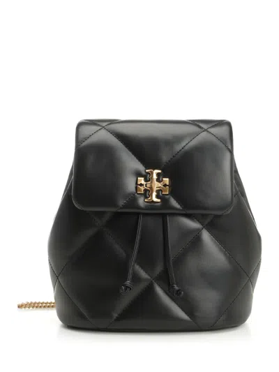 Tory Burch Kira Diamond Small Leather Backpack In Black