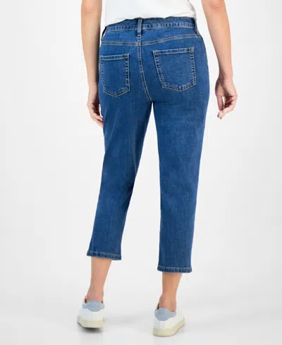 Style & Co Women's Mid-rise Straight Leg Ankle Jeans, Exclusively At Macy's In Blue